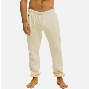Aviator Cream sweatpants with multicolored blue stripes - Men’s large
